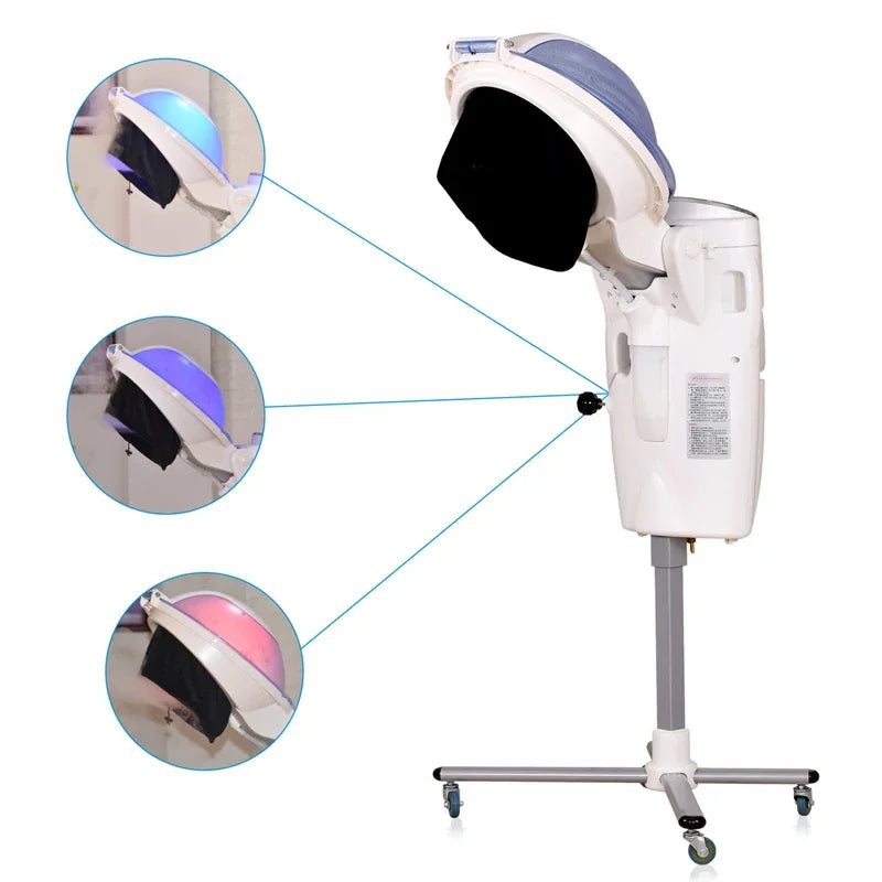 جهاز بخار الشعر الاحترافي لصالونات الشعر بالأوزون والأشعة تحت الحمراء LED ميكرو ميست