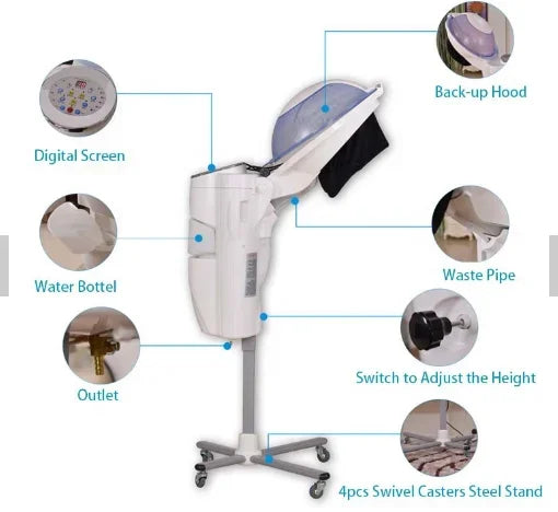 Профессиональный парикмахерский озоновый инфракрасный светодиодный микро-туман для волос, спа-пароварка