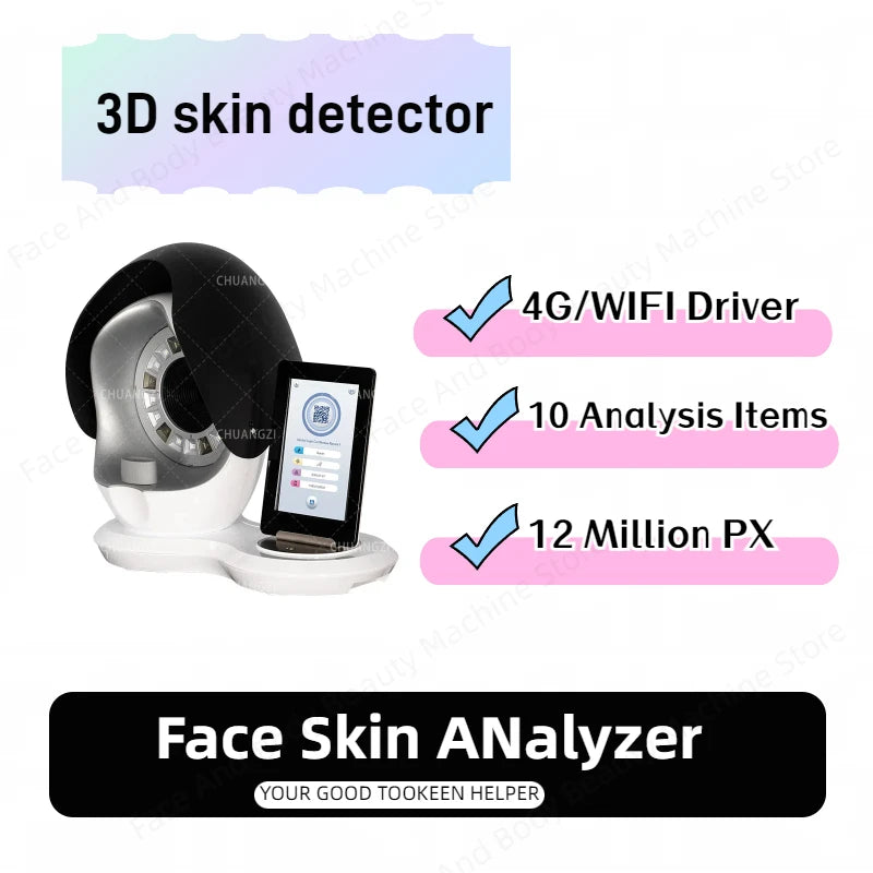 דוח בדיקה מקצועי על 3D Skin Analyzer AI Facial Recognition Skin Analyzer High Definition Pixel מערכת אבחון פנים