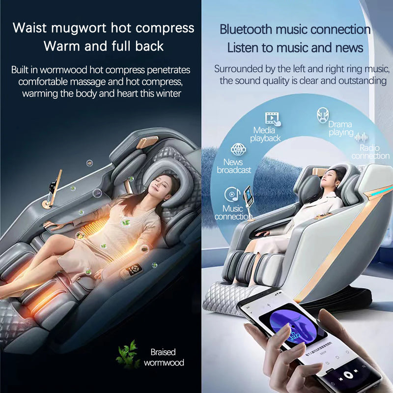 HFR-708 Intelligenter Luxus-Ganzkörper-Elektromassager Home Office Schwerelosigkeits-Bluetooth-Musik-Massagesessel