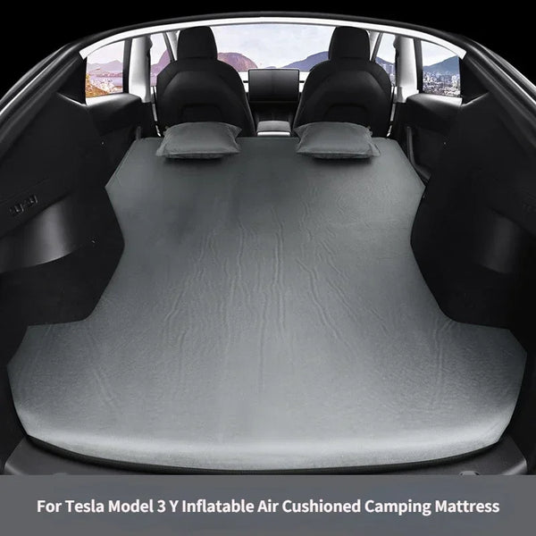 Para tesla modelo 3 modelo y 2017-2024 colchão de ar inflável acampamento ao ar livre inflável camurça especial tecido cama de viagem de carro