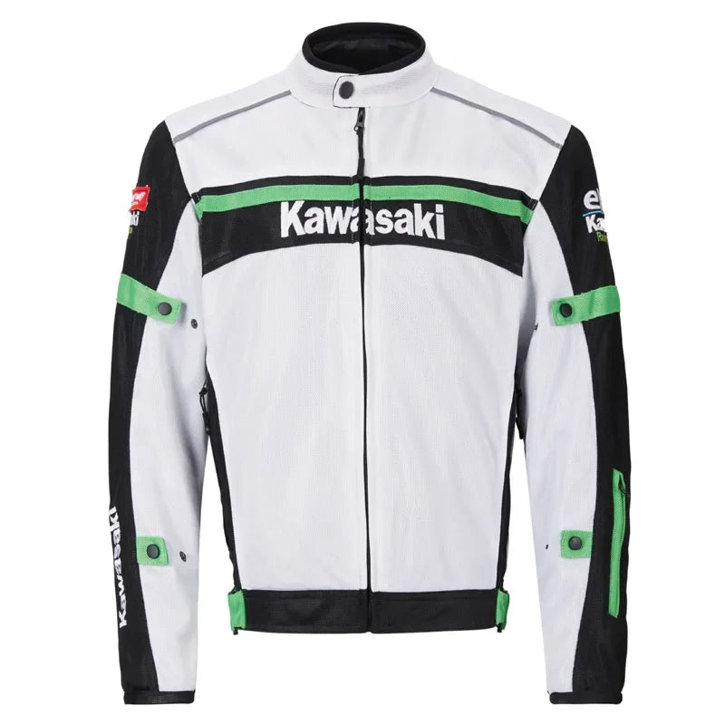 Musim Semi Musim Gugur Musim Panas Kawasaki Off-Road Balap Motor Jersey Anti-Fall Pakaian Aksesoris Motor Berjajar Jaket