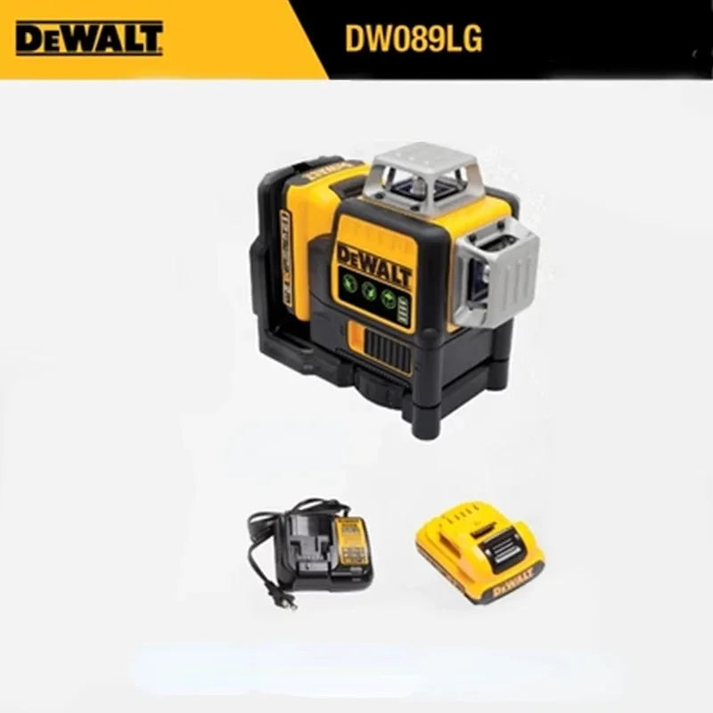 Dewalt DW089LG 12 soros 3 oldal* 360 fokos függőleges 12V lítium akkumulátor lézerszint vízszintes zöld mérő kültéri