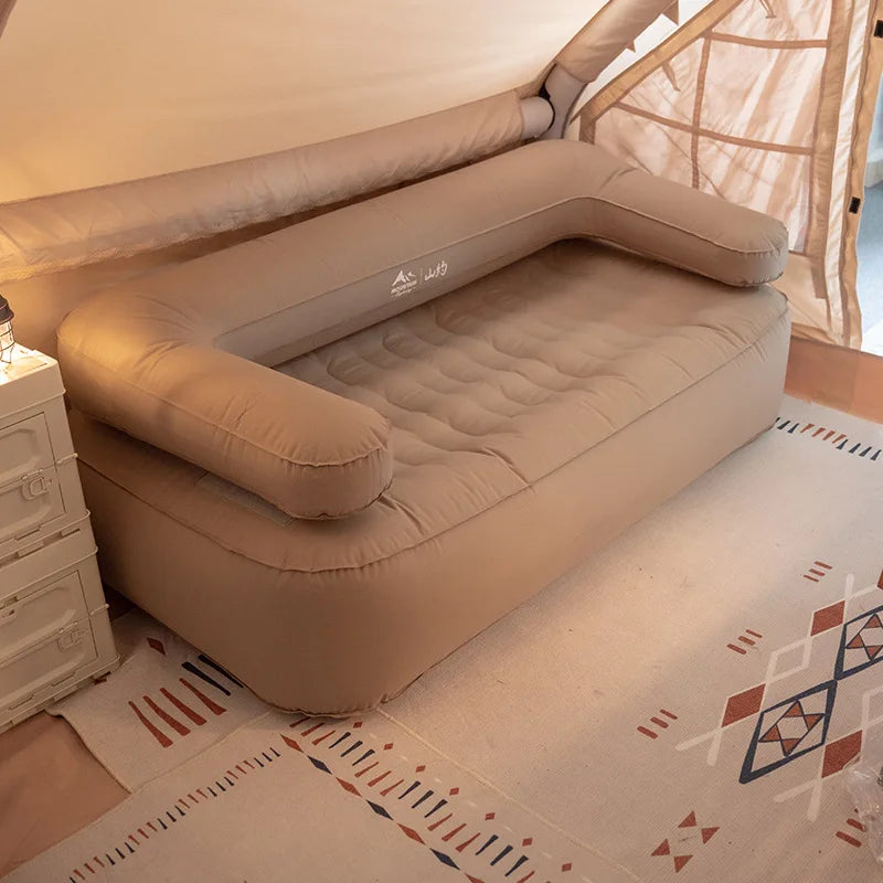 Sofá inflável automático ao ar livre duplo inflável sofá portátil acampamento cama de ar preguiçoso cama inflável