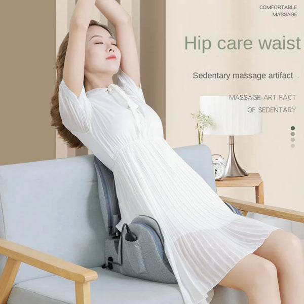 Almofada de massagem integrada dobrável para cintura e nádegas, cintura para amassar, massagem de aquecimento, almofada de massagem airbag