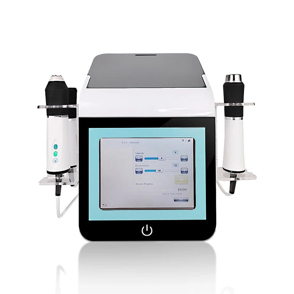 Mais novo 3 em 1 bolha de oxigênio co2 com esterilização uv o punho rf ultra-sônico cuidados com a pele rosto esfoliar anti-envelhecimento máquina de beleza