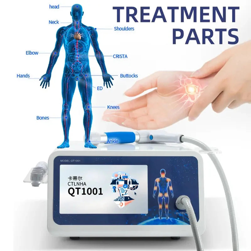Neueste Physiotherapie-Ausrüstung ED Pneumatische Stoßwelle Extrakorporale Stoßwelle Therapie Gerät Schmerzlinderung Körpermassage Maschine