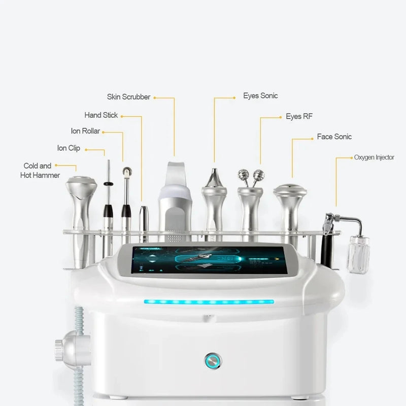 9 em 1 máquina profissional hydra aqua dispositivo facial nova beleza saúde coreia solução aquaskin inteligente multifuncional jato de oxigênio