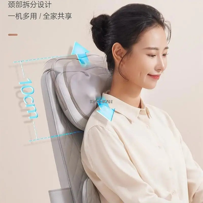 Upgrade Electric Full Body Massage Chair Neck Back Waist Massage Cushion Heat Vibrate Kneading Leg Massage Pad Seat Relaxation