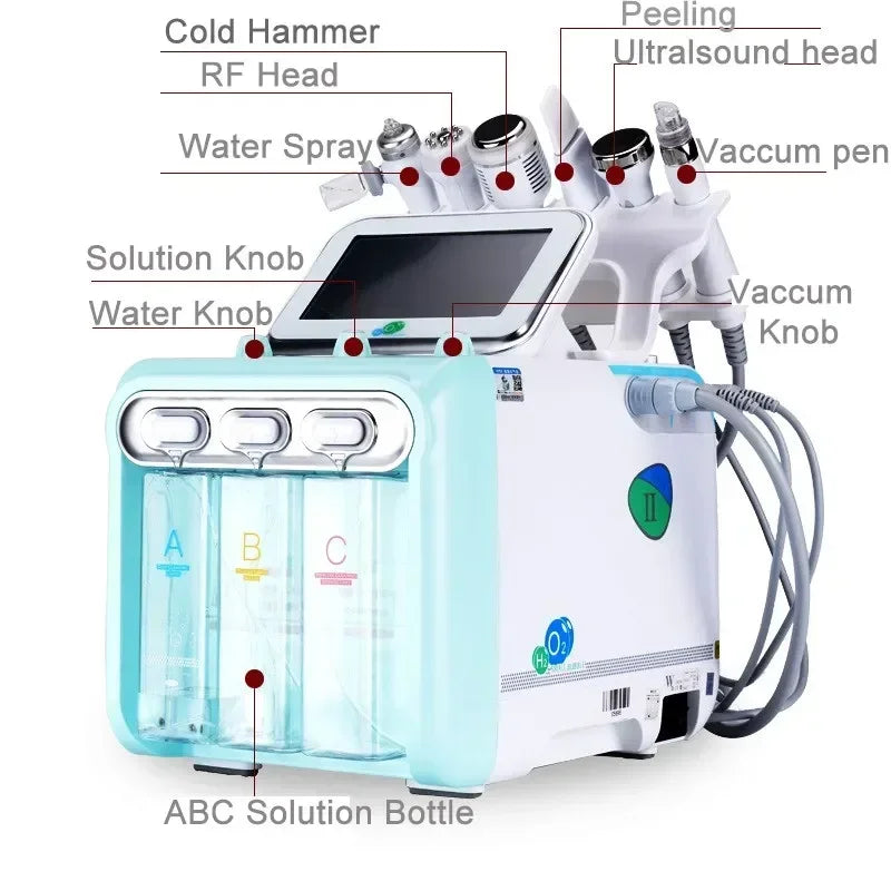 Neue Ankunft 7 In 1 H2O2 Wasser Sauerstoff Jet Peel Hydro Schönheit Haut Reinigung Hydrofacial Maschine Gesichts Maschine Wasser Aqua peeling