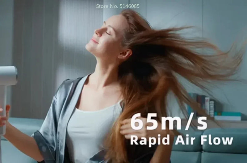 Roidmi miro secador de cabelo acessível de alta velocidade 65 m/s fluxo de ar rápido baixo ruído controle de temperatura inteligente 20 milhões de íons negativos