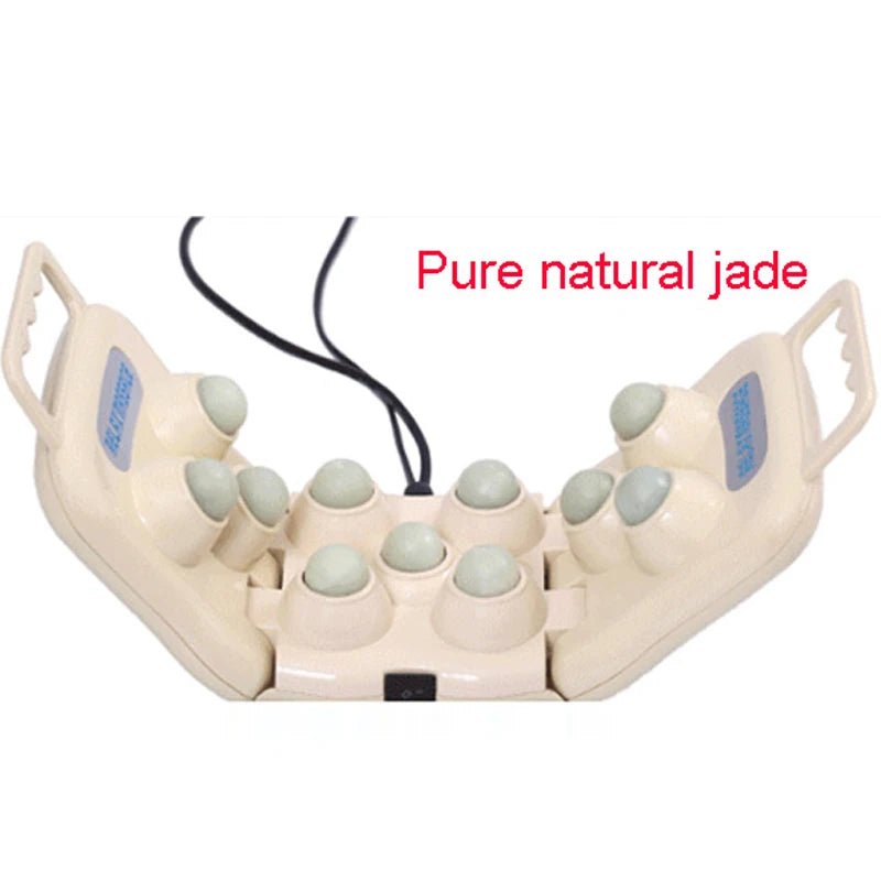 Electric Jade germanium stone heating massage balls Negative Ion Foldable Natural Tourmaline FIR Heat Mat Back Neck Pillow