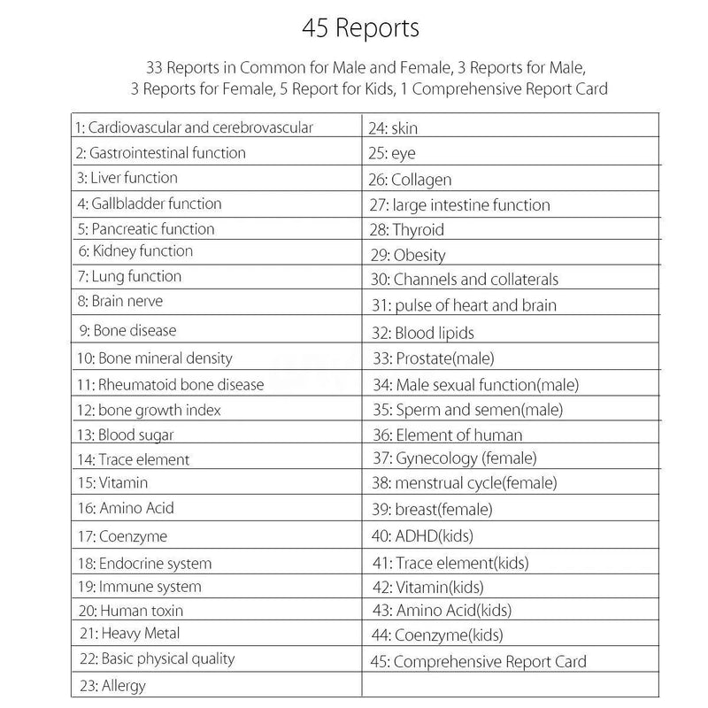 Analisador magnético de ressonância quântica, analisador de corpo quântico com 52 relatórios para teste de sub-saúde, analisador de terapia quântica