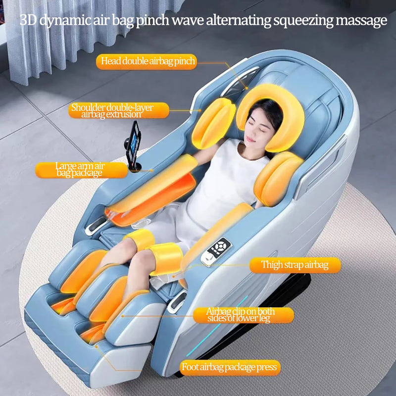 S-L Guide Rail 4D Fully Automatic Zero-gravity Relief Lumbar And Back Fatigue Capsule Luxury Electric Massage Chair