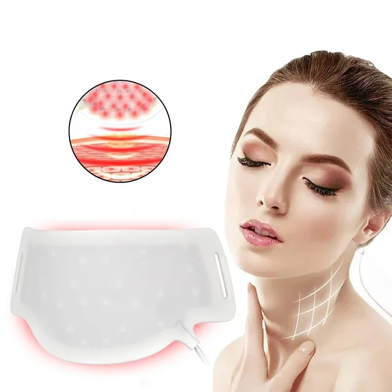 Newdermo thérapie par la lumière rouge masque photonique couleurs du cou Silicone Led thérapie par la lumière infrarouge masque du cou