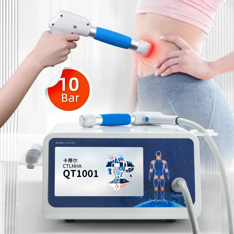 Equipo de fisioterapia de 10 Bar, dispositivo de terapia de ondas de choque neumáticas ED, máquina para masajes corporales para aliviar el dolor