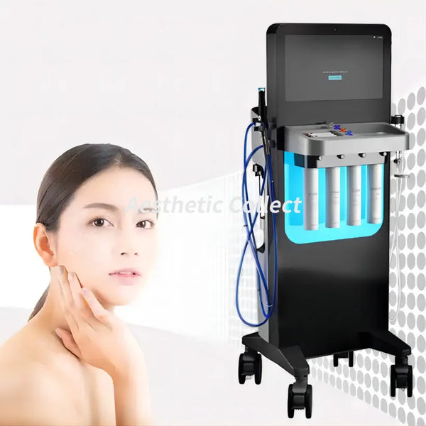 Neswest Profesional H2O2 Hydro Aqua Peel Oxygan Jet Facial Mesin Wajah Dermabrasi Mikro Cahaya Berlian Hydro