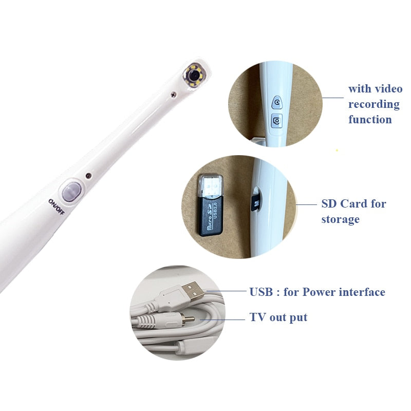 Telecamera intraorale TV Telecamera dentale Attrezzatura per dentista intraorale Intraorale ad alta risoluzione con 8 LED