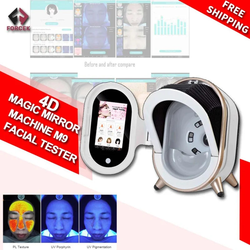 Magic Mirror Аналізатор шкіри обличчя Face 3D Сканер розпізнавання AI Детектор Тестер вологи Тестування шкіри Обладнання для краси