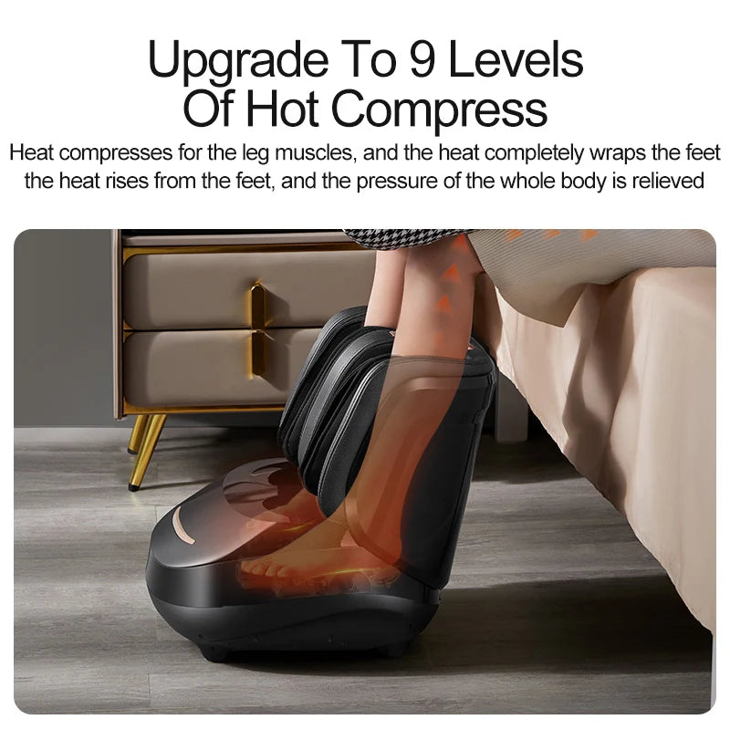 Elektrikli Ayak Masajı Rulo Shiatsu Yoğurma Bacak Buzağı Masajı Hava Basıncı Tam Sarılmış Sıcak Kompres Gevşeme Hediye