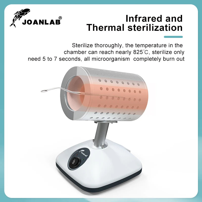 Esterilizador de asa de inoculación infrarroja JOANLAB, equipo de laboratorio, desinfección a alta temperatura, esterilización rápida de 5 a 7 segundos