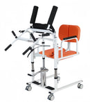 Fauteuil de transfert pliable hydraulique MKR avec toilettes et douche pour personnes âgées handicapées et rééducation.