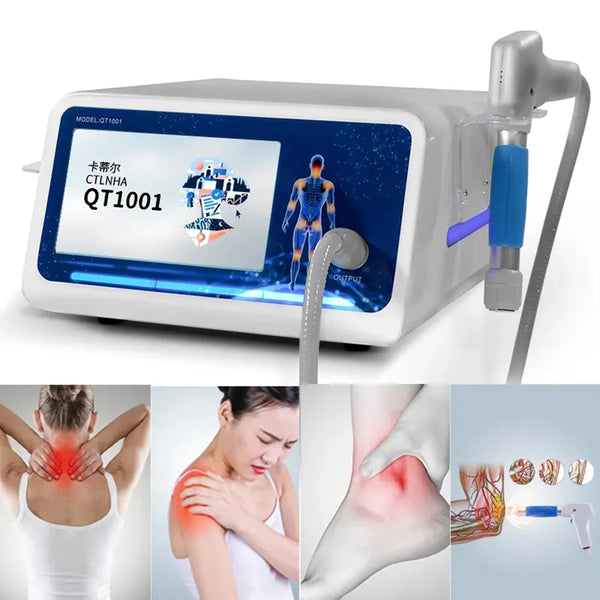 10 Bar Fizyoterapi Ekipmanları ED Pnömatik Şok Dalgası Ekstrakorporeal Şok Dalga Terapi Cihazı Ağrı kesici Vücut Masaj Makinesi