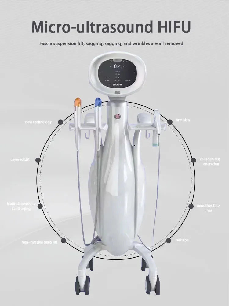 Profesjonalna maszyna MPT HIFU 7D napinanie skóry Lifting twarzy maszyna przeciwobrzękowa skóra ujędrniająca zmarszczki usuń sprzęt kosmetyczny