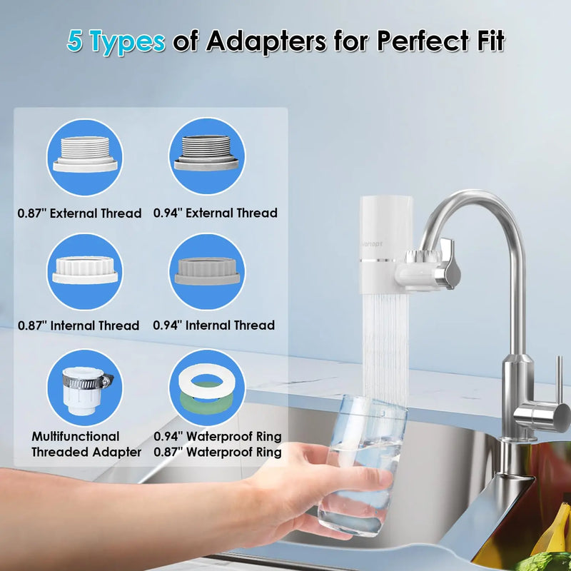 Vortopt Système de purificateur de filtre à eau pour robinet, réduit le plomb, le chlore et le mauvais goût, certifié NSF pour cuisine de 320 gallons