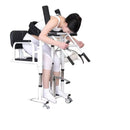 Fauteuil de transfert pliable hydraulique MKR avec toilettes et douche pour personnes âgées handicapées et rééducation.
