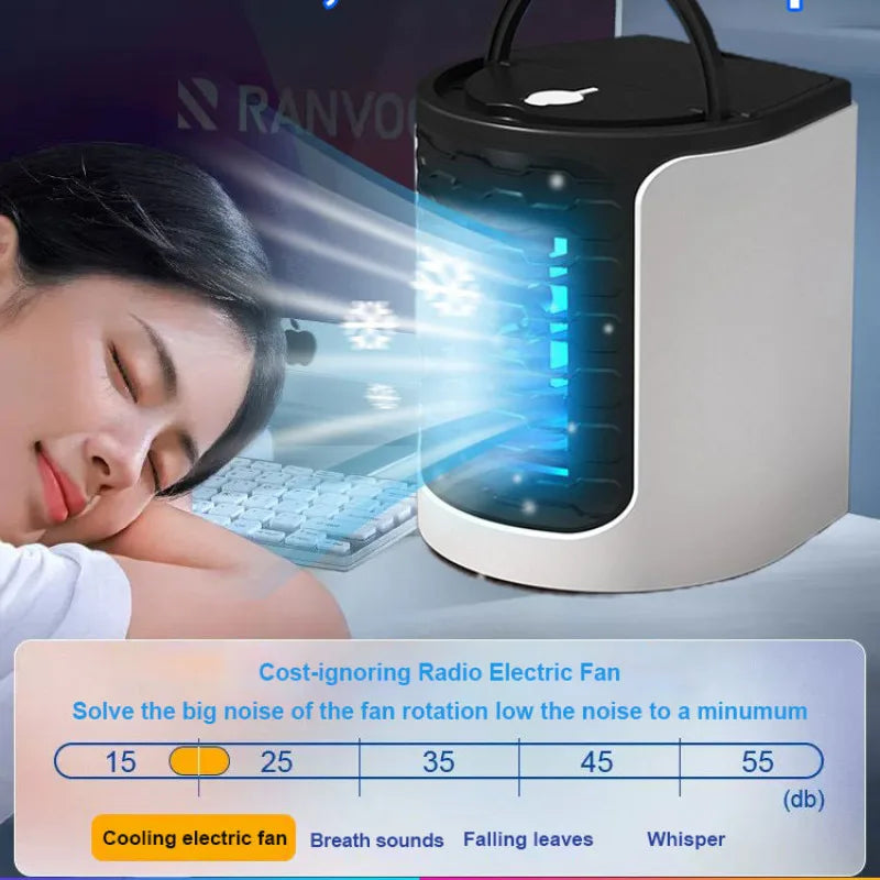Multifunktionell iskokare med trippeleffekt liten stationär kylfläkt Mini sommarkylning i sovsal