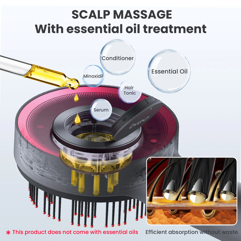 Breo Scalp3 massageborste för hårbotten, Shiatsu hårmassageapparat för hårbotten med IPX7 vattentät, sladdlös elektrisk massageapparat för hårbotten och hår