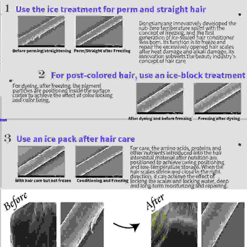Venda quente novo clipe de gelo clipe de gelo cuidados com o cabelo hidratante nutritivo cabelo liso permanente cuidados reparação cabelo danificado
