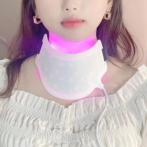 Newdermo Red Light Therapy Photon Mask Neck Mask Colours Silicone Led Infrared Light Therapy Neck Mask