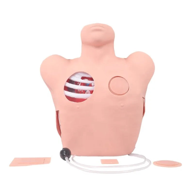 Simulador de Prática de Pneumotórax e Hidrotórax | Modelo de Treinamento para Tratamento de Feridas Torácicas para Estudantes de Enfermagem e Medicina