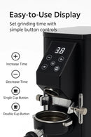K-64S 상업용 전기 커피 그라인더, 64mm 플랫 버, 500g 호퍼, 정전기 방지 기능, 카페용 커피 밀