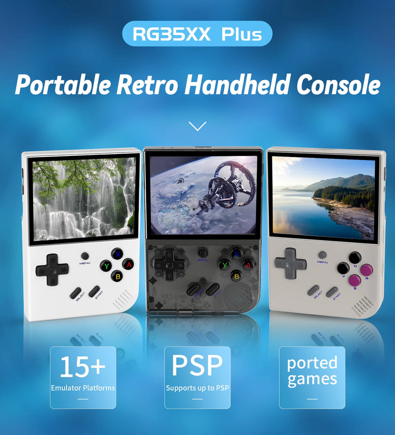 ANBERNIC RG35XX PLUS Retro Handheld Game PlayerBuilt-in 64G TF 5000+ Classic Games Support-HDMI TV Portable For Travel Kids Gift
