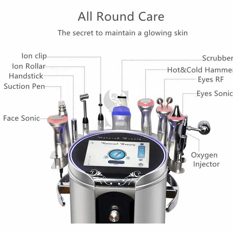 Nuova macchina per la pulizia del viso per la cura della pelle della macchina per microdermoabrasione per il ringiovanimento della pelle Aqua Peel 10 in 1 in vendita