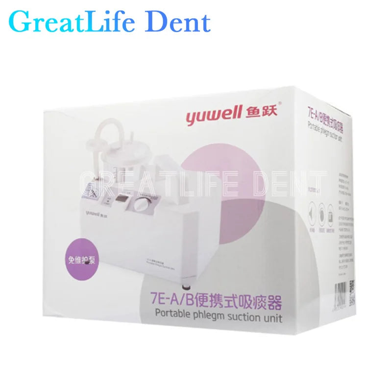 GreatLife Dent Yuwell 7E-A 의료용 가래 흡입 가정용 치과 진료소용 치과 흡입 흡입 기계