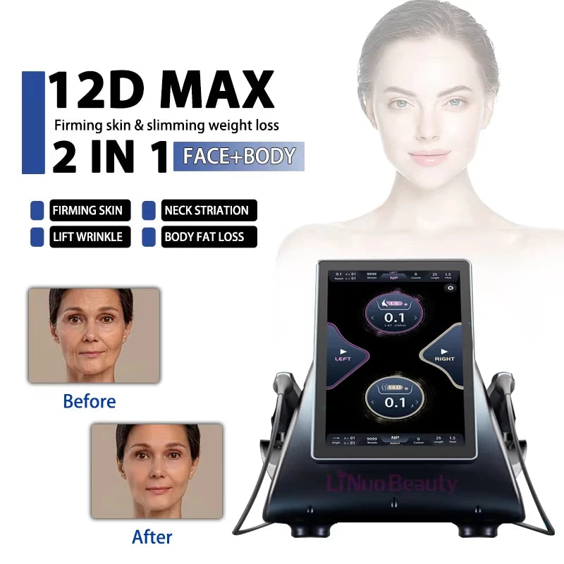 Machine multifonctionnelle de réduction de la cellulite liposonique HIFU 12D MPT anti-âge pour lifting du visage et du corps