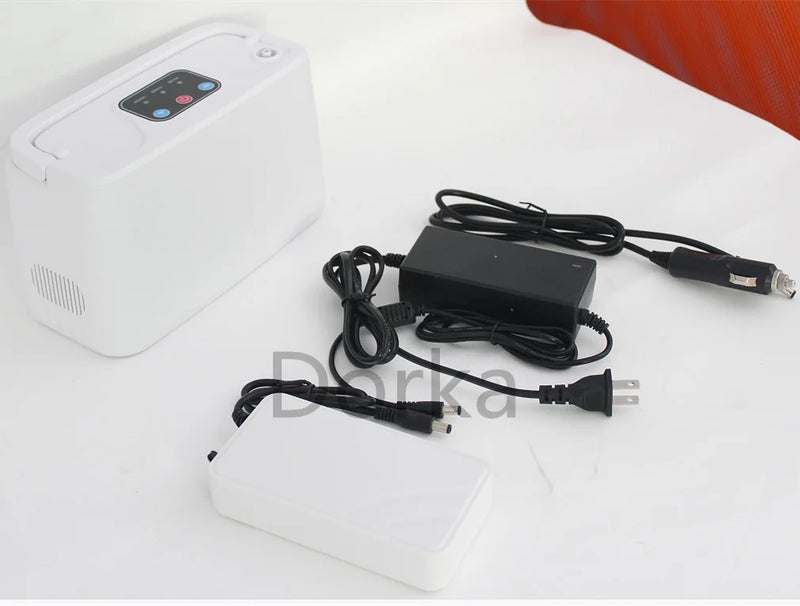 Mini concentrador de oxígeno portátil de 3L/mina con batería para viajes en casa y uso en coche ventilador AC110-220V bajo ruido de funcionamiento