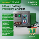 SUNKKO CH12V20 Lithium Battery Pack Intelligent Charger 125V20A 2.5KW Can Detect Battery Capacity Intelligent Matching Voltage