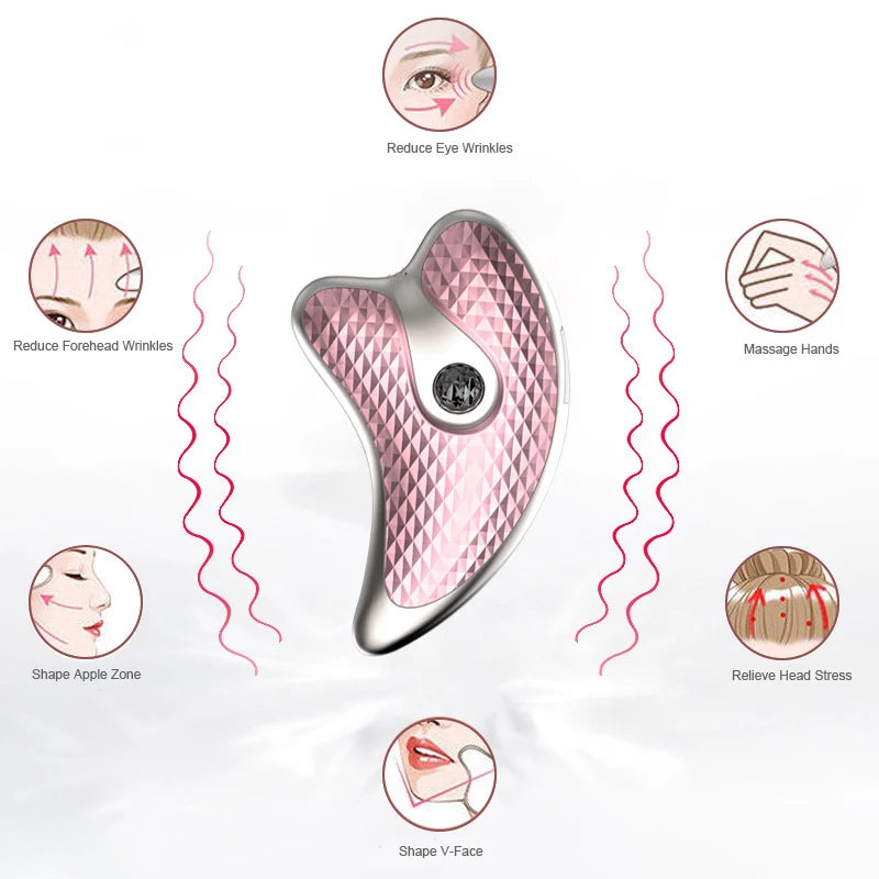 Microcurrent Guasha Facial Massager Electric Scraping Machine Skin Tightening Lifting Massage Tool Face Lift Slimmer Beauty Care