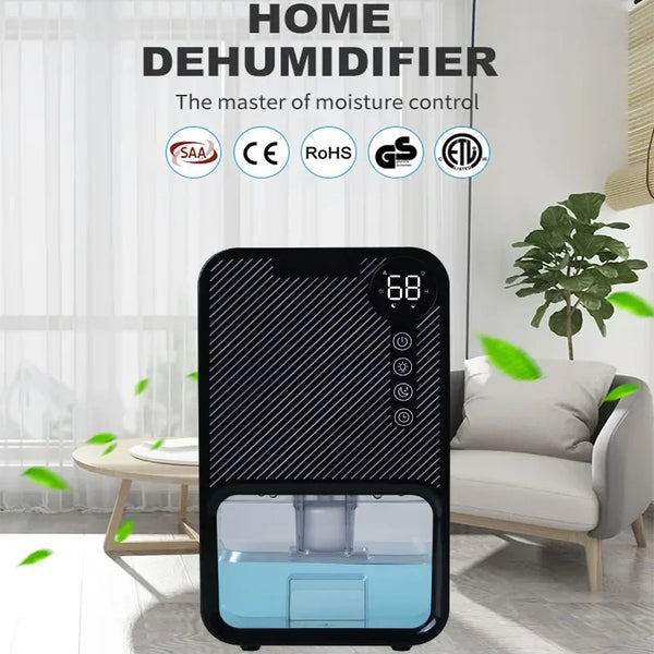 1100ML Large Capacity Dehumidifier Portable Moisture Absorbers Timing Colorful Light Quiet Air Dryer For Home Bedroom Bathroom