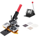 Kare Buzdolabı Mıknatısı Rozet Pres Makinesi Tam Set 50x50mm/63.5x63.5mm Kesici ve 100 Mıknatıs Parçası ile Döner Metal Levha