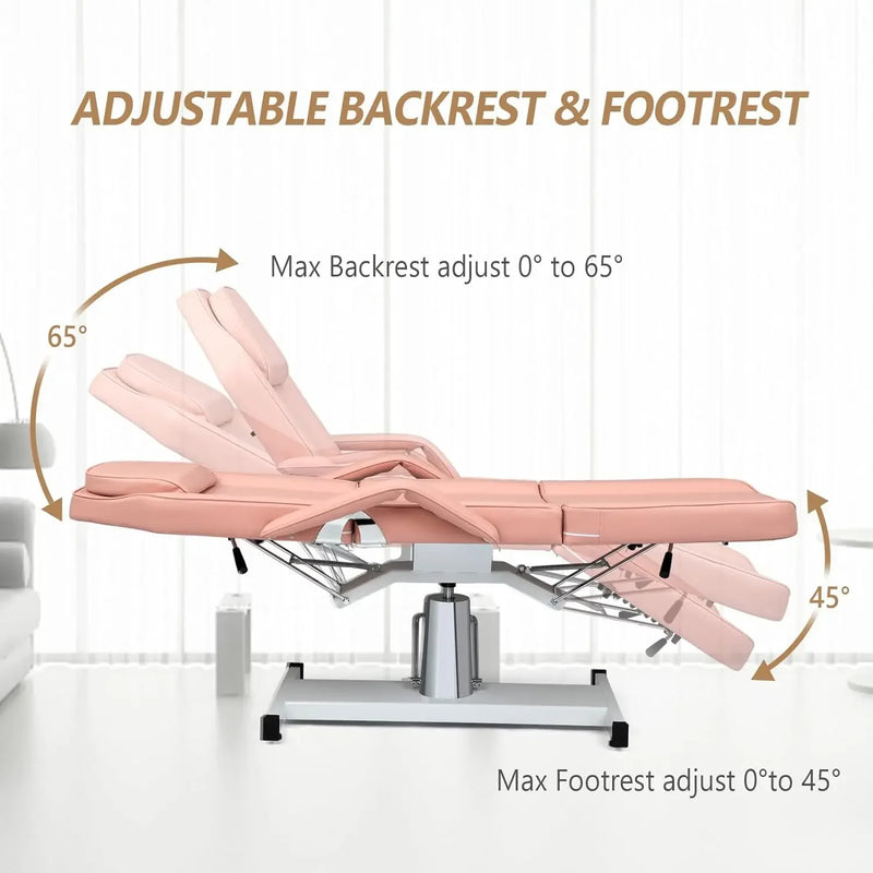 שולחן עיסוי הידראולי למיטת פנים, כיסא קעקוע רב תכליתי 3 חלקים מיטת קוסמטיקאית, סלון יופי מתכוונן ספא E