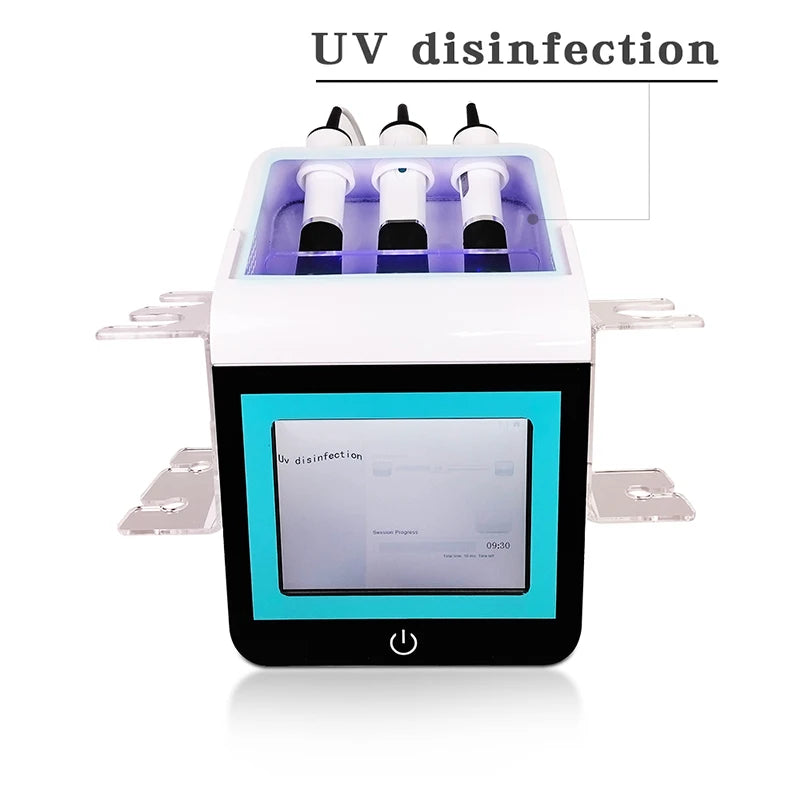 Nieuwste 3 in 1 CO2-zuurstofbel met UV Steriliseer het handvat RF Ultrasone huidverzorging Gezicht exfoliëren Anti-aging schoonheidsmachine
