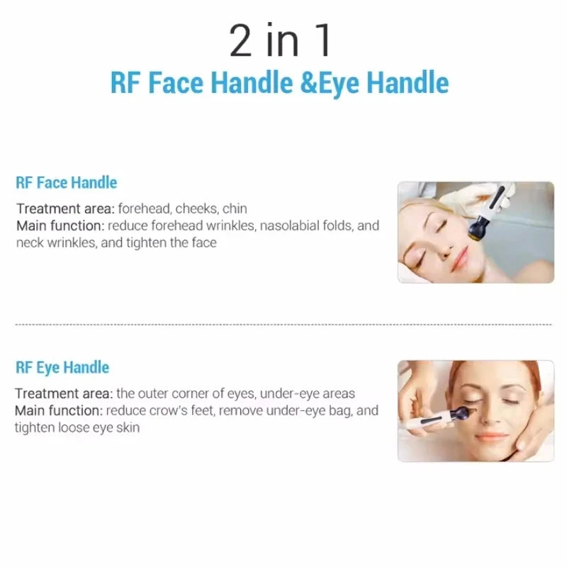 New RF Facial Beauty Machine CRT Hot Sculpture 2 IN 1 Face Lifting Eye Wrinkle Removal Skin Body Care Tightening Instrument Skin Rejuvenation