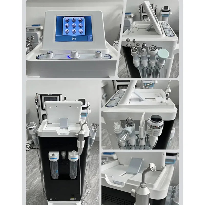 Багатофункціональний апарат для мікродермоабразії для обличчя 9 в 1 Догляд за шкірою Очищення Вода Шліфування H2O2 Машина для бульбашок Краса