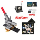 Kare Buzdolabı Mıknatısı Rozet Pres Makinesi Tam Set 50x50mm/63.5x63.5mm Kesici ve 100 Mıknatıs Parçası ile Döner Metal Levha